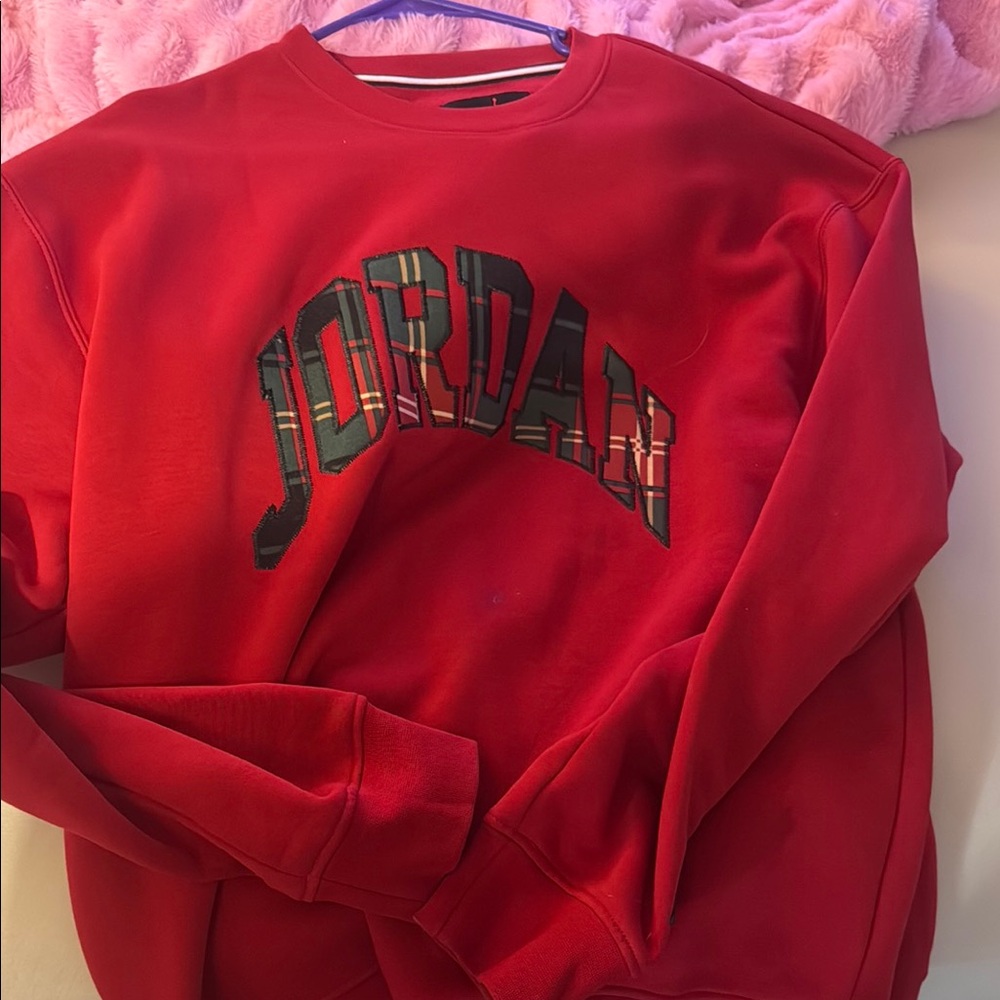 Jordan Red Crewneck Sweater Vibrant Design